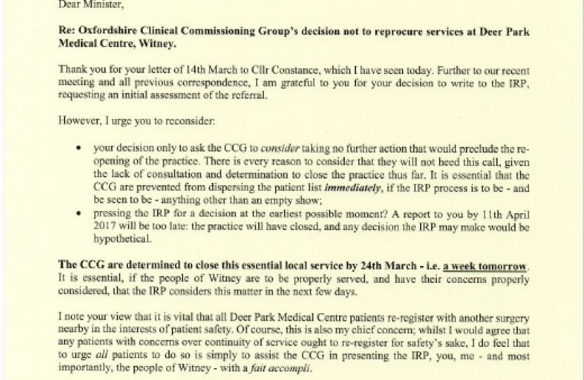 RAC letter