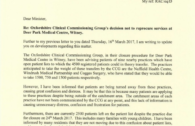 RAC letter