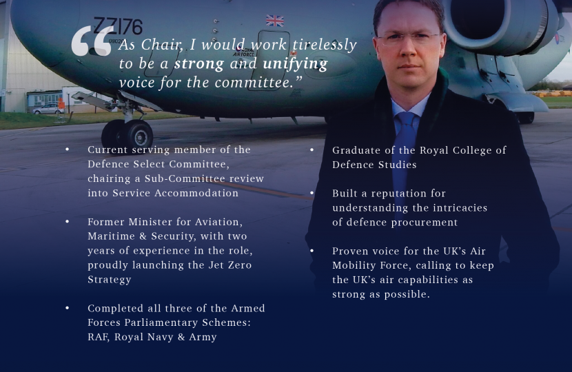 Robert Courts for Chair of the Defence Select Committee